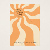 レトロ日が差すことスワールオレンジサンロゴイヤリングカード (正面)