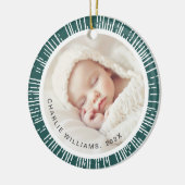 レトロ日が差すことパイングリーン白写真 セラミックオーナメント (左)