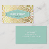 レトロ日が差すことパタークールン造幣用バッジロゴ金ゴールド 名刺 (正面/裏面)