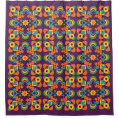 レトロ日が差すことフレア シャワーカーテン (正面)