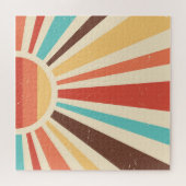 レトロ日が差すこと:カラフルヴィンテージバナー。 ジグソーパズル (横)