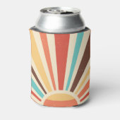 レトロ日が差すこと:カラフルヴィンテージバナー。 缶クーラー (缶裏面)