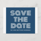 レトロ日付はがきを保存する（青） 案内ポストカード (正面)