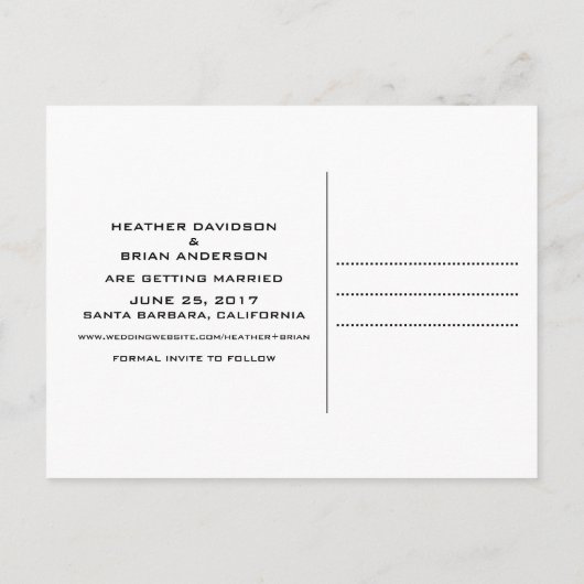 レトロ日付はがきを保存する（黒） 案内ポストカード (裏面)