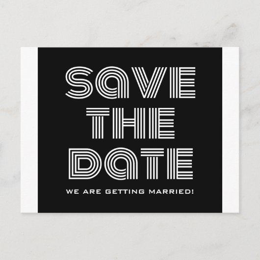 レトロ日付はがきを保存する（黒） 案内ポストカード (正面)