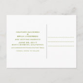 レトロ日付はがき、オリーブグリーンを保存 案内ポストカード (裏面)