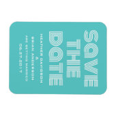 レトロ日付マグネットの保存、ターコイズ マグネット (横)