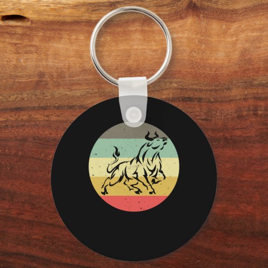 レトロ日取引業者ヴィンテージ株式市場 キーホルダー (正面)