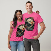 レトロ日本のの鳥の花とヴィンテージの友人 Tシャツ (ユニセックス)