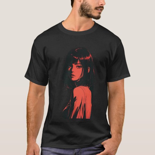 レトロ日本のアニメスタイル Tシャツ (正面)