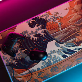 レトロ日本のアートデスクマット – ザ素晴らしラーメンオフ デスクマット