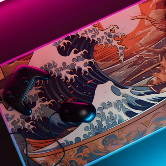 レトロ日本のアートデスクマット – ザ素晴らしラーメンオフ デスクマット