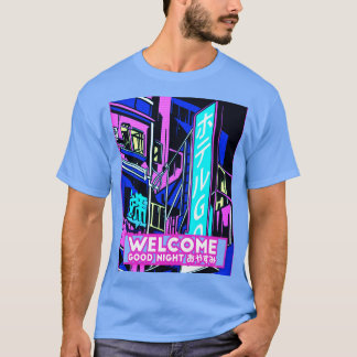 レトロ日本のウェーブアウトルンシティ通りホテル Tシャツ