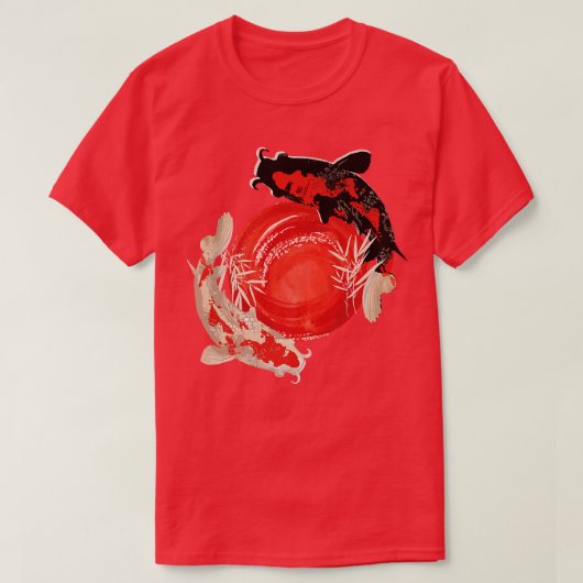 レトロ日本のサムライコイ魚ヴィンテージアート(2) Tシャツ (デザイン正面)
