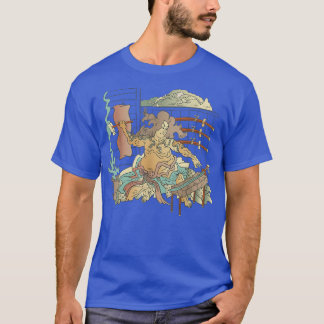 レトロ日本のサムライ戦士ブラックスミス  Tシャツ
