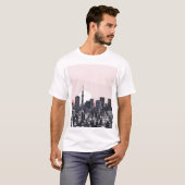 レトロ日本のシティスケープTシャツ Tシャツ (正面フル)