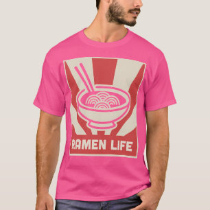 レトロ日本のスタイルラーメン生活ポスター Tシャツ