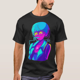 レトロ日本のマンガアニメガールアニメーション漫画 Tシャツ