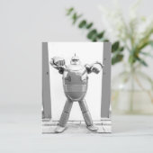 レトロ日本のロボット ポストカード (スタンド正面)