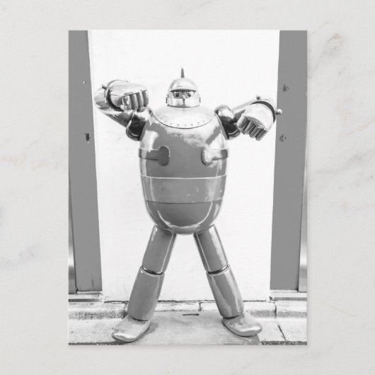 レトロ日本のロボット ポストカード (正面)