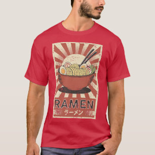 レトロ日本のヴィンテージアートワーク – ラーメン汁麺 Tシャツ