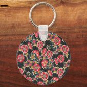 レトロ日本の着物折り紙さくら花柄 キーホルダー (正面)