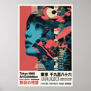 レトロ日本ポップアートプリント東京1986展覧会 ポスター