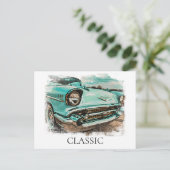 *~*レトロ旧クラシックヴィンテージ絵を描アンティーク ポストカード (スタンド正面)