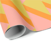 レトロ明るい黄色のオレンジの幾何学模様 ラッピングペーパー (ロールコーナー)