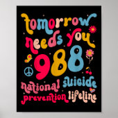 レトロ明日の必要性988自殺予防Aw ポスター (正面)