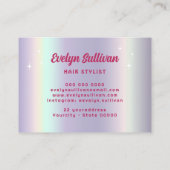 レトロ星文字フェイク箔美容師 名刺 (裏面)