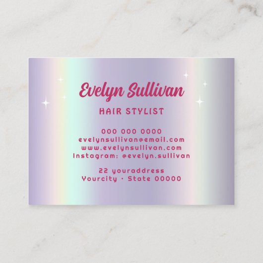 レトロ星文字フェイク箔美容師 名刺 (裏面)