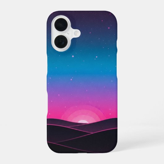 レトロ星空の丘 iPhone 16ケース (裏面)