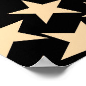 レトロ星Y2Kパターン(黒い背景) ポスター (角)