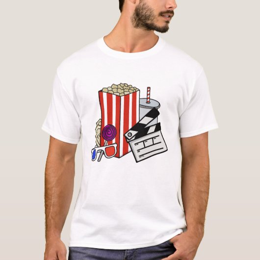 レトロ映画のお菓子コラージュ Tシャツ (正面)