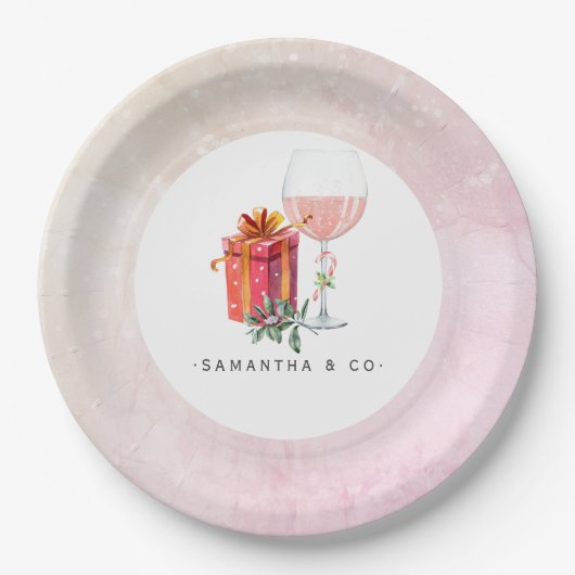 レトロ映画のクリスマスパーティー ペーパープレート (正面)