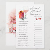 レトロ映画のクリスマス ブライダルシャワーのゲーム (正面/裏面)