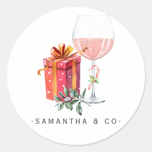 レトロ映画のクリスマス ラウンドシール (正面)