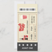 レトロ映画の夜の誕生日パーティーのチケット追加の写真 招待状 (正面)