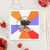 レトロ映画の夜の誕生日パーティー スタンダードランチョンナプキン (インサイチュ)