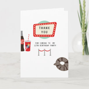 レトロ映画の夜の誕生日パーティー 招待状