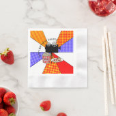 レトロ映画の夜の誕生日パーティー 縁ありカクテルナプキン (インサイチュ)