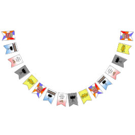 レトロ映画の夜をテーマにした誕生日バナー バンティングフラッグ