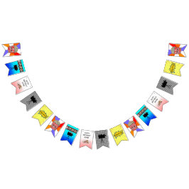 レトロ映画の夜をテーマにした誕生日バナー バンティングフラッグ