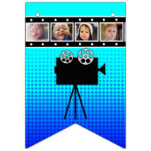 レトロ映画の夜をテーマにした誕生日バナー バンティングフラッグ (第2の旗)