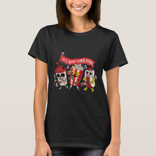 レトロ映画の譲歩ホラー映画を見よう Tシャツ (正面)