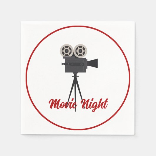 レトロ映画カメラカスタム紙 スタンダードカクテルナプキン (正面)