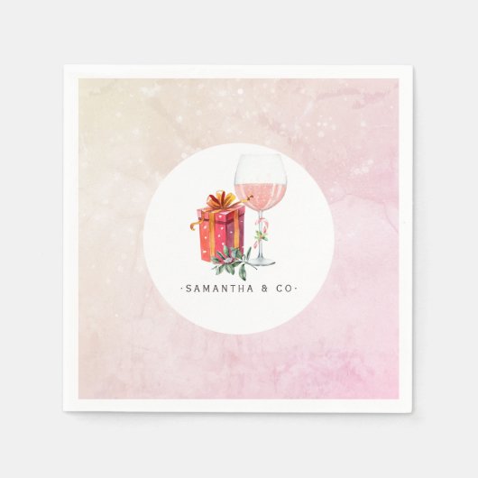 レトロ映画クリスマスパーティー スタンダードカクテルナプキン (正面)