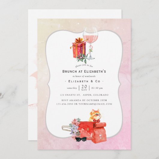 レトロ映画クリスマスブライダルブランチ 招待状 (正面/裏面)