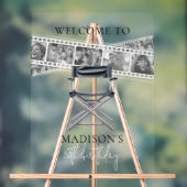 レトロ映画ナイトフィルムストリップカスタムの写真へようこそ アクリルサイン (ニュートラル)